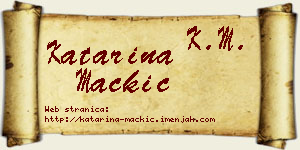 Katarina Mačkić vizit kartica
